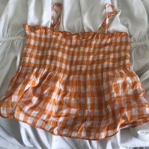 Orange , plaid, summery top never worn
